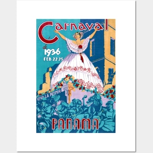 Vintage Travel Poster Panama Carnaval de 1936 Posters and Art